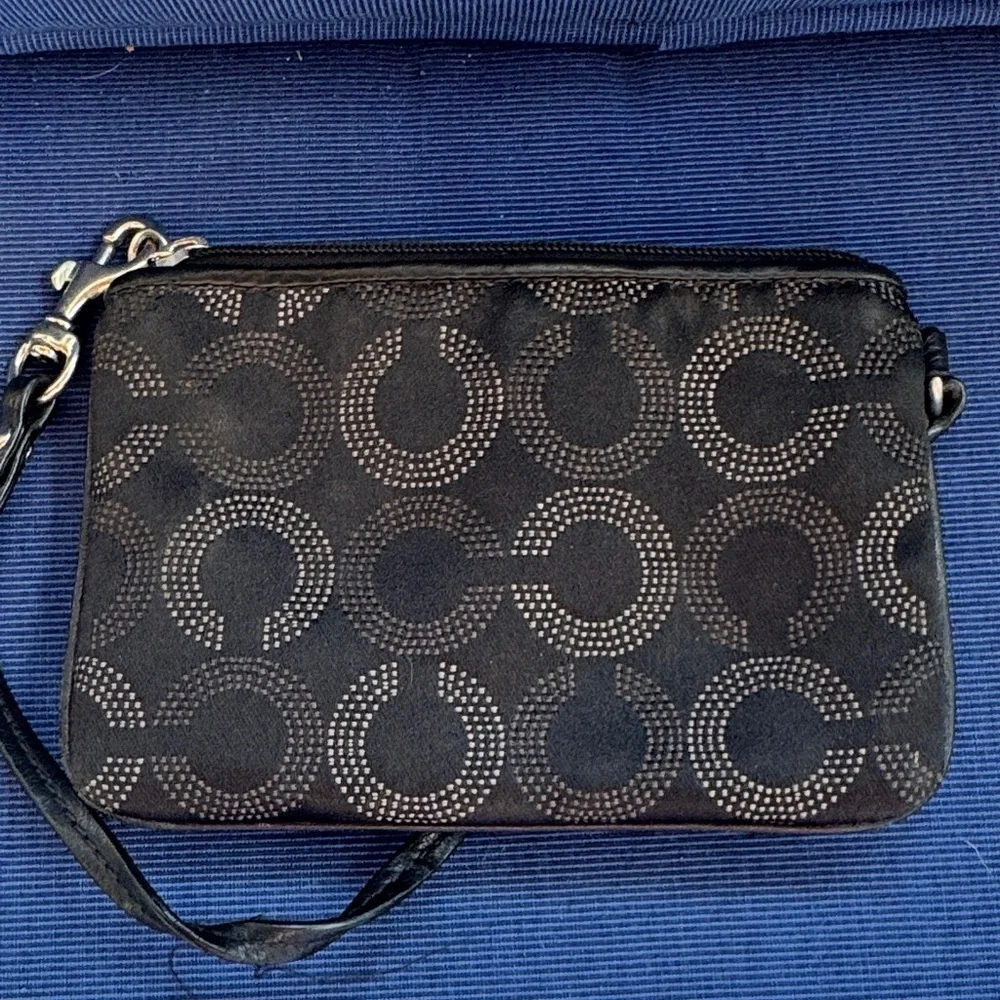 Coach Black Patterned Wristlet